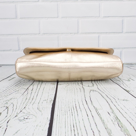 Antonio Melani Metallic Gold Leather Bag Purse - Picture 5 of 8